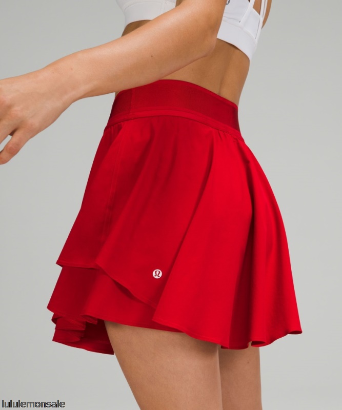 Lululemon Damen DELULU414 | Court Rival Hochhausrock Lang Dunkelrot